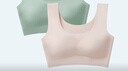 莫代尔【两个装】冰丝无痕内衣女士无钢圈聚拢文胸罩睡眠运动美背心春夏 【品质2个装】肤色+绿色 XL (130-145斤 85ABC) 实拍图
