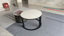 凌沐瑾 岩板茶几客厅小户型简约轻奢可伸缩圆形茶几电视柜组合 双抽-黑架70白50白岩板-灰抽D 实拍图
