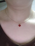 18K金四叶草吊坠彩金玫瑰金黄金项链au750锁骨链生日礼物送女友 10mm红玛瑙 18K金玫瑰金色（单吊坠） 实拍图