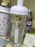 乐扣乐扣（LOCK&LOCK）夏天塑料水杯奶茶杯Tritan带吸管户外便携提手男女杯子520mL紫色 实拍图
