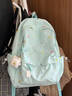 匡睿书包初中生女高颜值小众ins大容量日系旅行高中大学生背包双肩包 绿色（带三角奶酪+1个小挂坠） 实拍图