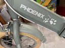 凤凰（Phoenix）儿童自行车3-4-6-10岁宝宝脚踏车男孩女孩童车折叠单车 仰望蓝灰色+辐条轮-带后座款 14寸（建议身高100-120cm） 实拍图