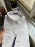 罗蒙（ROMON）纯色商务职业正装男士白衬衫工装外套长袖衬衣男CS108白色L 实拍图