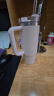 STANLEY巨无霸吸管杯水杯保温杯大容量办公车载不锈钢杯子887ML-晶粉色 实拍图