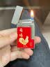 艾斯贝尔男士高档朗声充气打火机十二生肖送男朋友本命年鸡年新年生日礼物 凤舞金鸡·皇室金 套装 1支 实拍图
