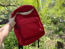 不莱玫微笑书包高中通勤背包轻便大容量双肩包电脑包简约时尚 红色 实拍图