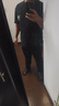 汐嘻冰丝夏季薄款裤子男休闲工作耐磨直筒商务运动工装青年加绒长裤 黑色+黑色 4XL -建议160-180斤左右 实拍图