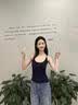 雪茜曼吊带打底背心带胸垫性感工字美背修身纯欲遮副乳U领上衣 黑色均码 实拍图
