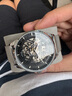 冠琴（GUANQIN）手表男士机械表雕花系列全自动镂空夜光防水商务瑞士品质国潮腕表 网带银色黑面 实拍图