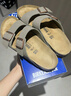 BIRKENSTOCK勃肯德国进口男女款经典舒适软木Arizona双扣拖鞋送父亲送长辈 女款灰色 38 实拍图
