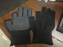 户外骑行快递外卖专用防滑手套露二指耐磨可触屏男女通用 黑色【1双】 实拍图