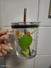 舒齐儿童牛奶杯学饮杯家用宝宝冲泡奶粉杯带刻度杯吸管带把玻璃水杯 实拍图