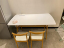 全品屋餐桌椅组合家用饭桌子小户型简约公寓快餐出租商用长方形电脑桌 暖白色 140cm 【宽80CM】一桌二椅 实拍图