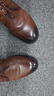 森达父亲礼物皮鞋男自营真皮牛皮上班商务正装男结婚鞋 棕色 40 实拍图
