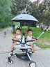 佳若琪双胞胎婴儿推车遛娃神器双人前后坐轻便可折叠二胎宝宝儿童手推车 黑色蓝伞【铝合金+可折叠+垫子】 实拍图
