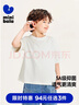 迷你巴拉男女童T恤宝宝儿童短袖速干吸湿亲肤舒适5A抗菌【99元任选3件】 本白 【亲子款】 175 实拍图