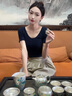 讲茗堂999鎏纯银功夫茶具套装送礼物品高档端领导长辈退休实用父亲节日 10头鱼藻纹（茶壶）-次日达 实拍图