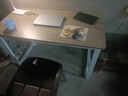 馨美凯电脑桌台式家用简易书桌办公桌简约现代工作台租房卧室学习写字桌 【单桌1.6cm厚桌面】白架+玛尼灰 长120cm*宽60cm*高74cm 实拍图