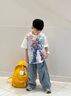 G.DUCKKIDS小黄鸭童装男童套装夏季2025儿童衣服宝宝潮酷太空人短袖两件套潮 太空人套装 米白色geioqgg 100 建议2~3岁【 90-100cm】 实拍图