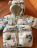 婧麒（JOYNCLEON）儿童棉服男女童装宝宝秋冬季婴儿衣服棉服加厚外出棉袄加绒外套 白色恐龙 90 cm 实拍图
