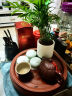 正扬紫砂茶盘手工紫砂茶盘功夫茶具圆形茶台紫砂干泡储水盘茶船茶托 10英寸紫砂双龙戏珠  红色 实拍图