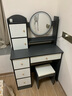 众淘梳妆台小户型化妆桌小型化妆台化妆桌卧室化妆梳妆台卧室 【四抽两柜+灯+凳子】轻奢灰80cm 实拍图