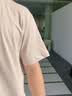 名创优品（MINISO）220G重磅短袖男T恤夏季厚实不透高级感精梳棉纯棉半袖宽松上衣服 【220G重磅】棕榈绿 L /175(体重120-140斤) 实拍图