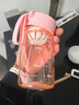 富光塑料水杯BB杯子女生夏季高颜值便携简约随行可爱泡茶杯家用耐热 蜜桃粉【茶隔+精准刻度】370ml 实拍图