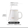 瓷魂陶瓷马克杯带勺盖咖啡杯牛奶杯早餐杯办公杯男女茶杯白色400ml 实拍图