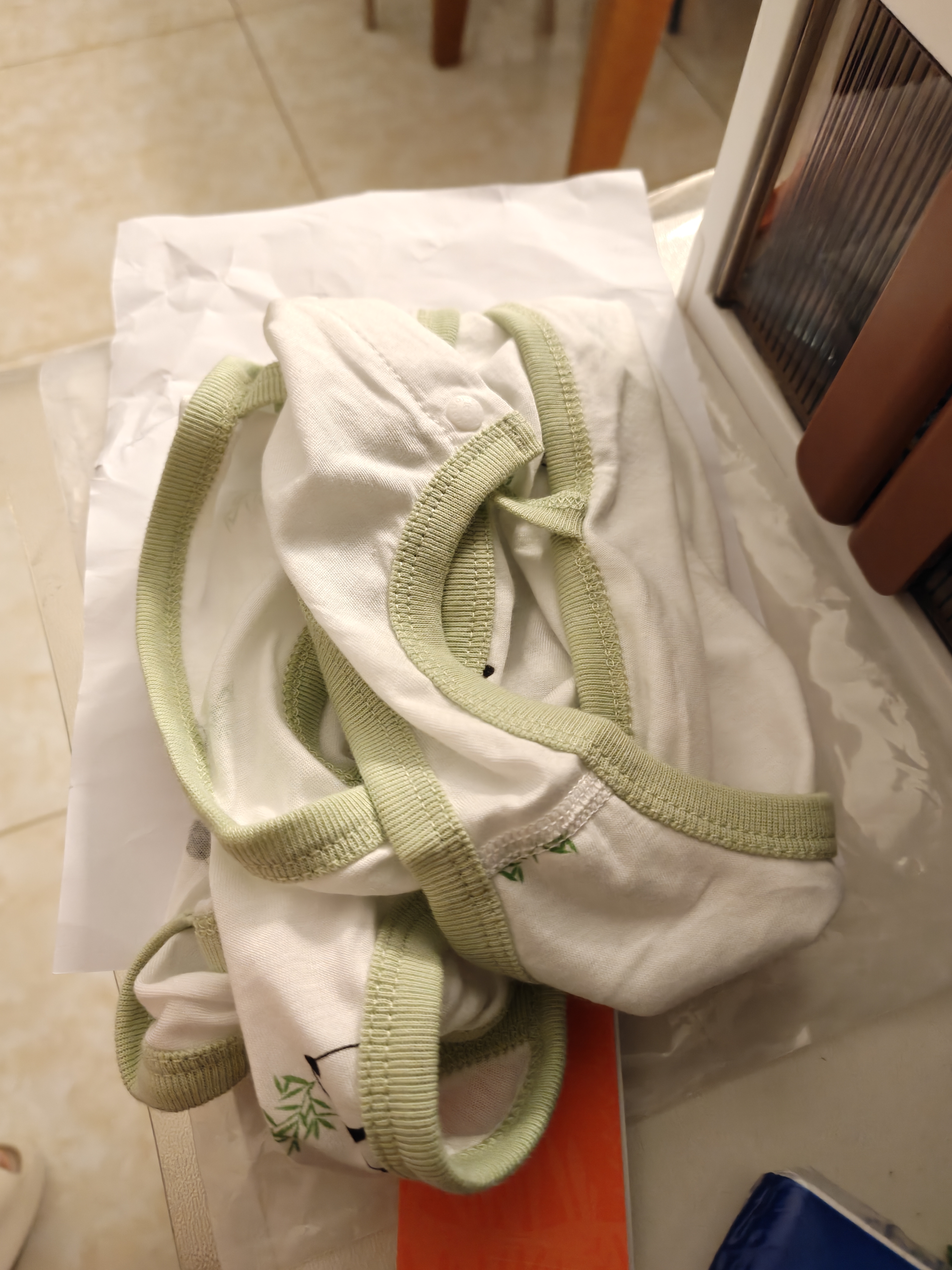 优奇宝宝琵琶衣夏季婴儿衣服夏天薄款肚兜哈衣背心纯棉夏装洋气小熊猫 实拍图