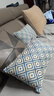 沙发腰枕北欧仿棉麻客厅办公室床上长方形靠枕可拆洗靠垫套定做 回纹格子蓝 30*50长方形靠枕(枕套+枕芯) 实拍图