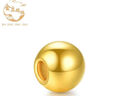 金豆珠珠金豆珠珠黄金足金999(硬金3D)亮面磨砂古法小金珠水贝工厂货源 重版古法 0.1克/4mm古法珠共1颗 实拍图