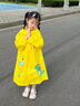 牧萌 儿童雨衣男女童带书包位宝宝幼儿园小学生雨鞋套装防水卡通雨披 活力黄恐龙 XL码（建议身高115-125cm） 实拍图