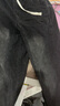 Homlean水洗复古牛仔裤男春夏美式宽松褶皱设计直筒长裤子HS04复古蓝2XL 实拍图