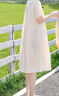 婧麒（JOYNCLEON）孕妇装夏季可哺乳连衣裙小个子短袖宽松孕妇长裙 杏XL Jly156791 实拍图