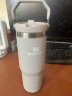 STANLEY拎拎杯吸管杯水杯保温杯大容量办公车载不锈钢杯子887ML-烟灰  实拍图