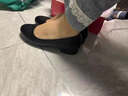 麓格立 单鞋女软底久站不累浅口皮鞋中跟粗跟黑色皮鞋面试空姐鞋小皮鞋 黑色 【优质版】 39 实拍图
