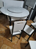 沐晨岩板餐桌实木可伸缩折叠圆餐桌椅组合现代简约小户型餐厅吃饭桌子 4轨道黑白色-雪山白岩板【木椅】 1.35m一桌八椅 实拍图