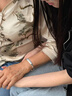 COISE银手镯女妈妈福字老人银镯子999足银龙凤手环生日礼物送婆婆 福字手镯 可调节大小 胖瘦可戴 实拍图