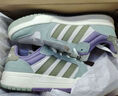adidas ENTRAP美式校园风运动少年感复古篮球风板鞋男女阿迪达斯 汉玉白/岩层橄榄绿/银灰绿   36 实拍图