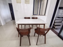 源氏木语 实木岩板餐桌北欧橡木家用吃饭桌子简约长方形餐台 胡桃色1.4米一桌4椅(椅子H00S12) 实拍图