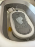 iuu婴儿洗澡盆 可折叠宝宝浴盆大号 洗澡神器躺托浴架新生儿童用品 【北欧灰】+可调节感温浴架 实拍图