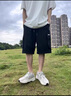 nasawassup工装短裤男装夏季薄款2024潮牌新款运动外穿休闲男士五分中裤子 黑色DK119-HMFS XL 【建议110-130斤】 实拍图