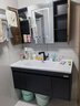 四季沐歌现代简约陶瓷一体盆浴室柜组合卫生间洗漱洗脸洗手台盆柜组合套装 110CM柜+陶瓷一体盆+感应镜柜 实拍图