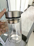 京东京造 茶杯 双层玻璃茶水分离泡茶咖啡杯子带把手大容量500ml 实拍图