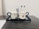 WCZ日本轻奢漱口杯陶瓷情侣刷牙杯卫生间洗漱台面牙缸牙具置物架 【四件套】(满庭金桂+秘密花园) 晒单实拍图