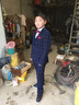 ELPA儿童西服套装男童小西装外套中大童花童礼服男孩格子钢琴演出服装 中蓝橘格6件套:5件套+口袋巾随机 165码 身高155-165cm 重101-110 实拍图