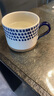 全适网红手彩陶瓷杯马克杯创意陶瓷杯子早餐蓝彩牛奶咖啡杯雨点450ml 实拍图