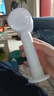 电风扇手持小风扇便携式USB涡轮高速风扇三档学生办公室桌面手机支架可充电户外 【充电款】白色 实拍图