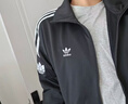 三叶草（Adidas）经典款 黑白 侧边三条纹 立领长袖 梭织 风衣 夹克 外套 男女 JL8396 L 实拍图